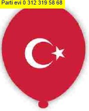 Ayy�ld�z bayrak bask�l� 12 inc balon