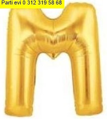 M harfi Sar� Alt�n Gold folyo harf balon 40 inch 100 cm